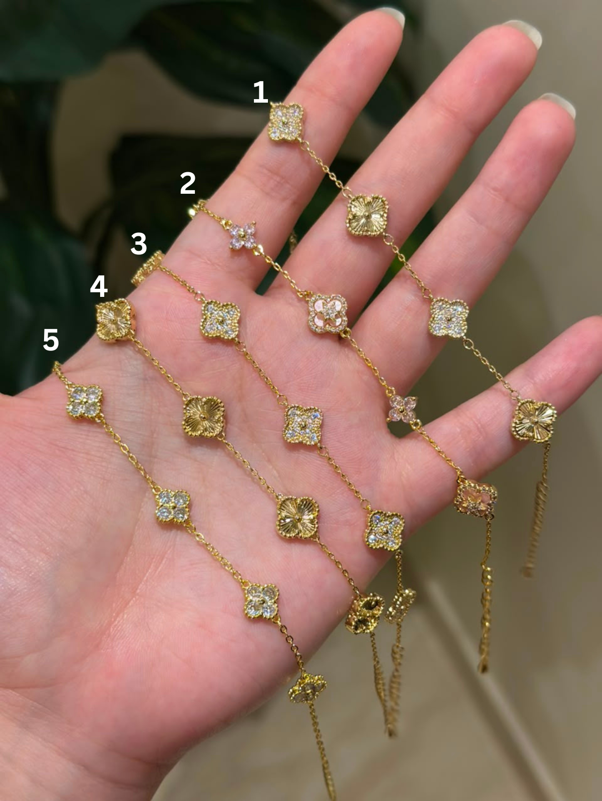 Bracelet designs 1 to 5