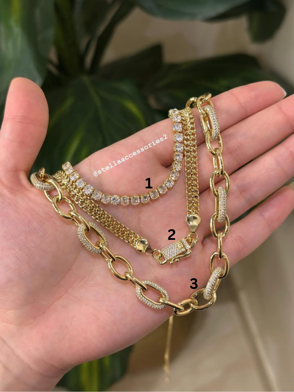 Bracelet 1 2 and Necklace 3