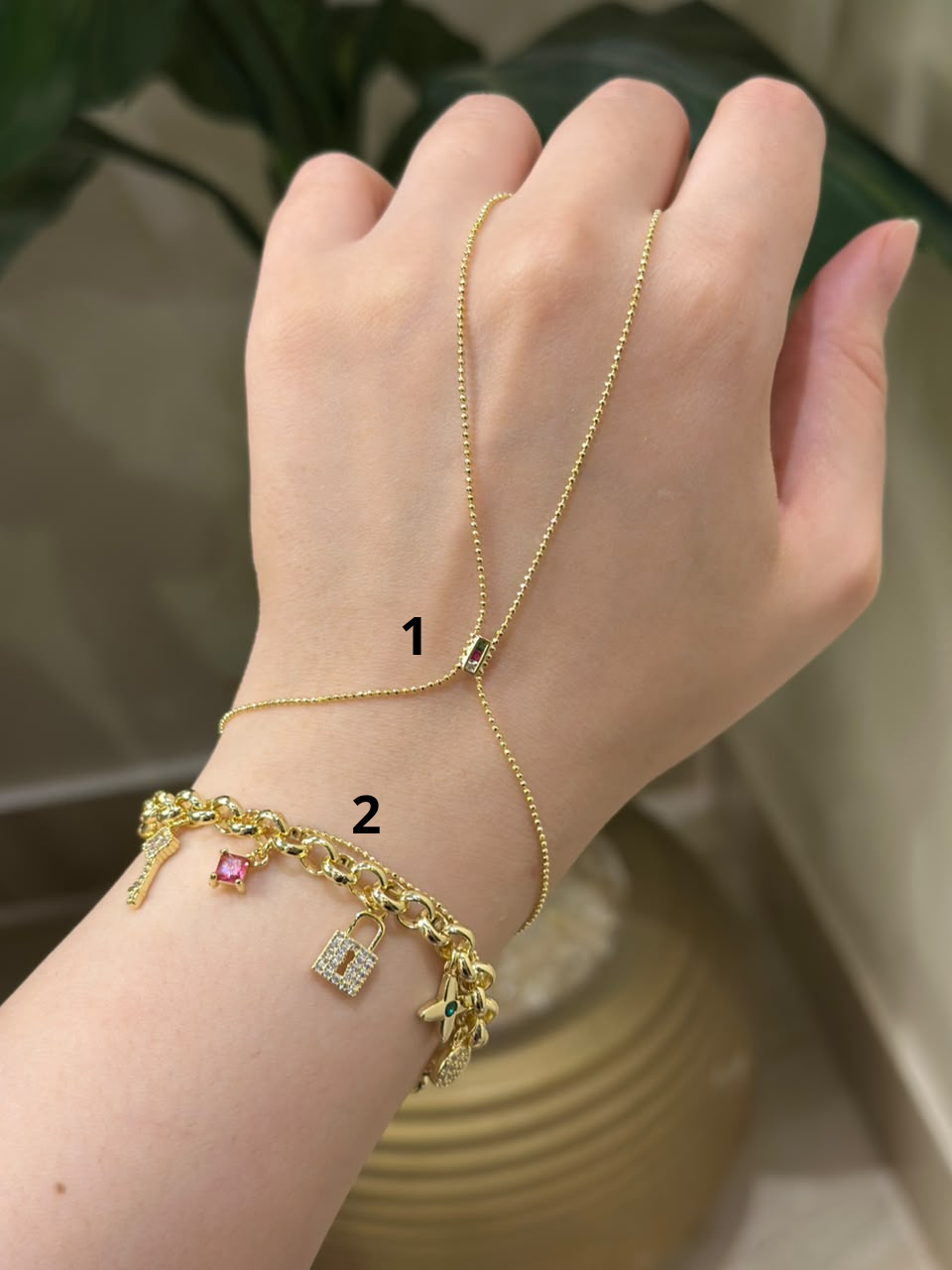 Hand Chain 1 and Bracelet 2