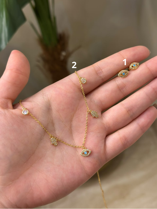 Earrings 1 and Necklace 2